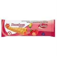 Corn tubes with strawberry filling