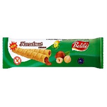 Corn tubes with hazelnut-filling