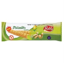 Corn tubes with pistachio filling
